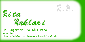 rita maklari business card