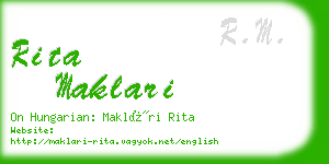 rita maklari business card